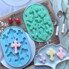 1pc Retro Cross Silicone Mold, Theme DIY Cake And Candy Ice Tray Making Mold, Cake Decoration, Halloween And Easter Baptism Religious Party Decoration, Used For Theme Parties - Multicolor - View 9