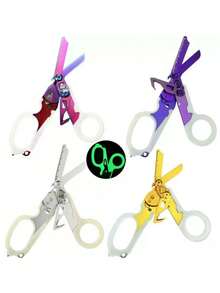 Foldable Colorful Emergency Scissors, Outdoor Tactical Folding Scissors, Multi-Function Tactical Pliers, Emergency Scissors With Window Breaker, Medical Emergency Scissors, Suitable For Outdoor Camping, Hiking, Car Emergency Kit, Home, Office, Travel, Tactical Rescue, Daily Use - New - Multifunctional - View 1
