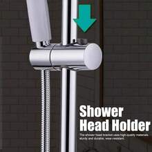 Drill‑Free Adjustable Shower Slide Bar Bracket, Wall‑Mounted Handheld Shower Head Holder, Bathroom Shower Riser Rail Replacement Accessory - Shower Rack - View 9