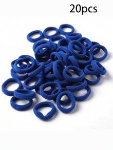 Basic Towel Loop Hair Ties, Simple Hair Scrunchies, High Elasticity Rubber Bands, Suitable For Girls To Tie High Ponytails, Colorful, Multi-Functional Styling Design, High-Quality Material, Daily Use, Thoughtful Gift For Girlfriend And Family, Also Suitable For Autumn Outfits. - Navy Blue - View 13