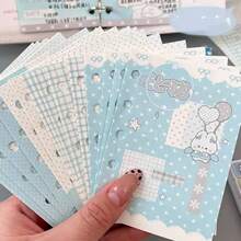 60 Sheets M5 Double-Sided Printed Loose-Leaf Decorative Paper, Korean Minimalist Artistic Style 5-Hole Inner Pages For Planner, Notebook Refill Paper, Planner Decoration Material, Memo Sticky Notes - A - View 5