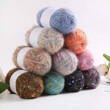 2pcs 100g Multi-Color Spotted Mohair Thick Yarn, 200m Suitable For DIY Knitting Dolls, Bags, Sweaters, Blankets Etc. 50g/Pc - LUGU - View 3