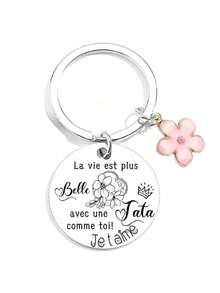 1PC/6PCS/12PCS/24PCS I Love You Aunt Portable Memorial Pendant, Creative Heartfelt Birthday Gift For Aunt - Silver - View 3