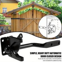 [Heavy Duty Gate Latch]1pc Heavy Duty Self-Adjusting Gravity Gate Latch, Wooden Fence Self-Locking Gate Lock, Black With Bar Cover - C - View 5