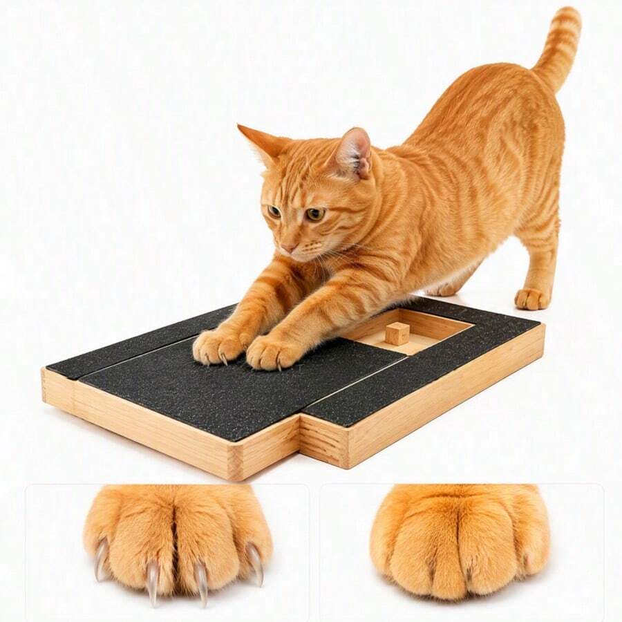 2pcs Pet Scratching Board, Reusable Nail Grooming Board, Includes 1 Pre-Applied Sandpaper + 1 Replacement Sheet, Suitable For Cats And Small Dogs