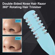 2pcs Double-Sided Blade Nose Hair Trimmer With Storage Box, Portable Manual Nose Hair Trimming Shaving Set, Suitable For Men And Women, Washable 360° Rotating Nose Hair Trimmer - Nose Care Tool, Hair Removal, Shaver For Women, Razor Blade - Multicolor - View 3
