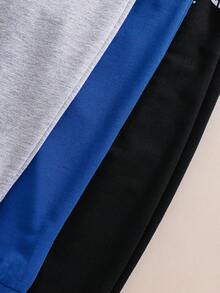 Tween Boy Letter Print Elastic Waist Sweatpants - Multicolor - View 6