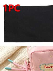 1pc/3pcs Embroidered Mini Square Pouch With Wrist Rope, Zipper Fabric Makeup Bag, Sweet Plaid Pattern, Lightweight Portable Storage Purse, Compact Handheld Pouch For Lipstick, Sanitary Pads, Daily Travel Use - Multicolor - View 12