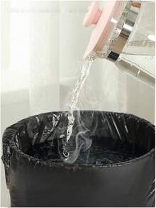 100pcs Disposable Thickened Black Trash Bags With Handles - Leak-Proof Durable Vest-Style Garbage Can Liners, Suitable For Home, Kitchen, Bathroom, Bedroom, Office And Dorm Cleaning - A - View 3