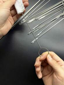Long Metal Rod Flip Hook, Tongue-Style Design For Easy Folding Of Various Tubular Fabric Strips, Ribbons And Elastic Cords, Available In 17.5cm And 26.5cm Lengths, Suitable For Clothing Repair, Hand Knitting, Fabric DIY And Other Creative Projects - Belt Flip Tool - View 5