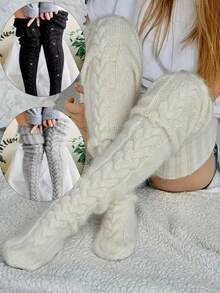 Women's Over-The-Knee Socks, Thigh-High Socks, Warm And Comfortable, Suitable For Winter Christmas Gift - Multicolor - View 1