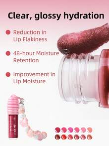 USHAS Glossy Lip Glaze dengan Gantungan Kunci Kupu-kupu Manik-manik Lucu, Lip Gloss Mengkilap dan Melembapkan, Minyak Bibir Pelembap Tahan Lama 48 Jam, Mengurangi Kekeringan & Pengelupasan Bibir, Riasan Bibir Berkilau Tidak Lengket, Hadiah Kosmetik Bibir Harian Portabel untuk Wanita - #11 Bunga Merah Muda Pucat - View 5