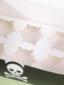 3/6/10/14/16pcs Cake Boxes With Transparent Window, Black Rectangular Baking Boxes, Skull And Crossbones Design, Foldable Storage Boxes, Suitable For Halloween Party, Birthday, Celebration, Dessert Packaging, Party Supplies - Multicolor - View 6