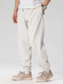 Timberland New Minimalist Versatile Casual Men's Outdoor Running Sports Pants With Cuffed Hem - Light Beige - View 1