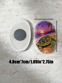 1pc Random Pattern Realistic Stone Texture Resin Material Ocean Sea Turtle Design Creative Fridge Magnet, Suitable For Home Decor, Refrigerator Magnet And Travel Beach Cultural Creative, Personalized Holiday Birthday Gift - Ocean Fridge Magnet - View 6