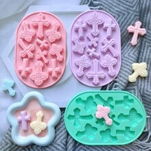 1pc Retro Cross Silicone Mold, Theme DIY Cake And Candy Ice Tray Making Mold, Cake Decoration, Halloween And Easter Baptism Religious Party Decoration, Used For Theme Parties - Multicolor - View 12