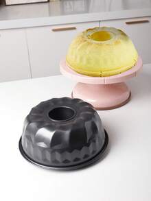 1pc Chiffon Cake Hollow Mold, Straight/Pattern Two Styles Optional, Home Baking Carbon Steel Baking Pan, 24-25cm Two Sizes, Gugelhupf Pattern Cake Mold, Non-Stick Easy Release Baking Tool, Oven-Specific Cake Baking Pan - View 3