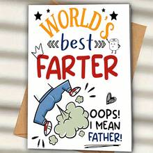1pc Humorous Father's Day Greeting Card - World's Best Dad, Perfect Gift For Children To Give To Father On Birthday And Special Occasions, High-Quality Paper Material, Suitable For Anyone - One Size Fits All - View 6