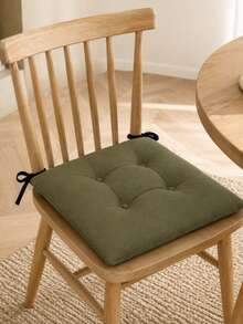 4-Piece Premium Luxury Chair Cushion Set – Soft Filled Comfortable Seat Pads, Non-Slip Base Stylish Design, For Kitchen & Dining Room Chairs - Olive Green - View 4