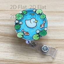 Retractable D Card Holder Reel With Cute Cartoon Design, Nurse Hospital Badge Holder Office Lanyard 1pc - X539 - View 1