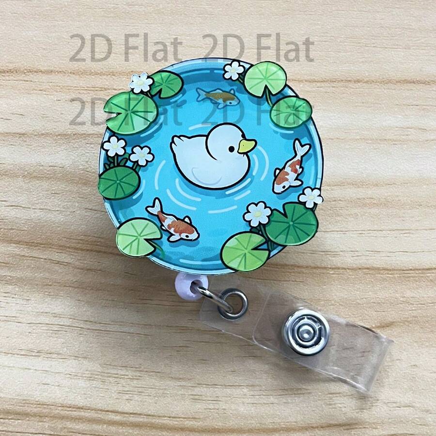Retractable D Card Holder Reel With Cute Cartoon Design, Nurse Hospital Badge Holder Office Lanyard 1pc - X539 - View 1