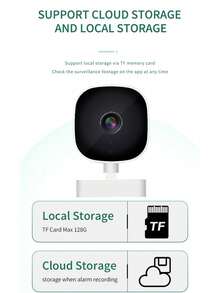 1080P Indoor Security Camera, 2MP Home Surveillance Camera With Full Color Night Vision, Two-Way Audio, 95° Wide Angle, Support TF Card & Cloud Storage, 360° Rotatable Baby Monitor Camera For Pet Home Security - Multicolor - View 6