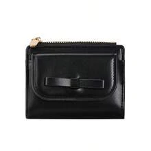 Korean Style Bowknot Short Wallet For Women, Minimalist PU Leather Multi-Card Slot Chain Coin Purse - Multicolor - View 11