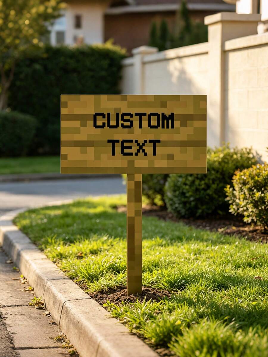 1pc Personalized Pixel Style Garden Sign, Customizable Yard Iron Art, Custom Garden Decor, Personalized Outdoor Signboard, Custom Outdoor Butterfly Decoration, Gift For Gardeners, Waterproof, Garden Decor Stake - Multicolor - View 1