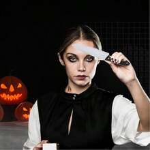 1 buah Pisau Plastik untuk Properti Pesta Halloween, Desain Cetakan Tiup Datar, Aksesori Lelucon Cosplay Pesta Kostum, Tidak Berujung Tajam - MultiWarna - View 5