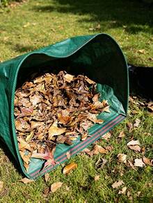 1pc Half-Round Double-Compartment Garden Leaf Bag, Upright And Lay-Flat Use, For Collecting Fallen Leaves, Weeds And Twigs Yard Waste Storage Bag - Multiple Styles - View 10