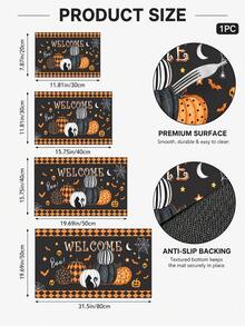 1件裝南瓜黑貓印花居家廚房裝飾排水墊、咖啡墊，趣味萬聖節卡通風，柔軟防污易清潔，萬聖節禮物，適用於萬聖節派對、萬聖節家居裝飾、廚房配件 - 彩色 - 查看 5