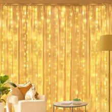 LED Curtain String Lights Battery Powered 8 Mode Lighting Festoon Wedding Party Fairy Light Christmas Decoration For Home Room Garden - AA Battery Box Curtain Light - View 14