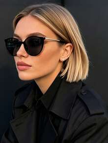 Unisex Retro Round Metal Fashion Glasses Classic Style Decorative Outdoor Travel Beach Vacation Casual Daily Wear - Black - View 3