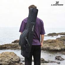 LEOFISHING 2-Layer Large Capacity Fishing Rod Bag, Waterproof Oxford Cloth Foldable Fishing Tackle Storage Case, Hand & Shoulder Carry Pole Bag Available In 100/130/150cm Sizes Green Black - Black - View 8