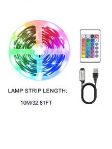 RGB LED Light Strip, Color Changing Adjustable, With Remote Control, USB Powered, Flexible Design, Suitable For Living Room, Bedroom, Party, Holiday, Halloween, Christmas Decoration - Multicolor - View 14