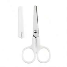 1pc Mini White Scissors, Portable Stainless Steel Blade Paper Cutter, Craft Stationery, Office School Gift - Multicolor - View 5