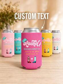 1pc Customized Text Beverage Sleeves, Personalized Name Beverage Cup Covers, Can Lid Insulation Covers, Beverage Cold Preservation Sleeves. - Multicolor - View 5
