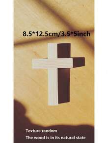 1pc 5/11 Inch Wooden Cross, DIY Unfinished Wooden Wall Cross, Blank Wooden Christian Catholic Cross, Handmade Catholic Cross, Wooden Wall Cross, Jesus Christian Hanging Cross, Suitable As Home Gift - Wood Color - View 15