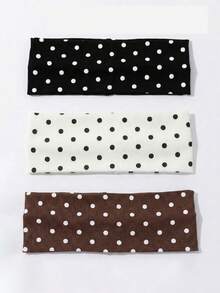 3pcs/Set Fashion Women Polka Dot Print Soft Non-Slip Headbands, Elastic Yoga Sports Hair Accessories, Suitable For Daily Wear And Various Occasions - Multicolor - View 4