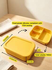 1pc Customizable Flip Lid Bento Box, Supports Artistic Text Customization, Large Area Customization, Portable, Waterproof, Leakproof, Suitable For Outdoor, Travel, School, Office, Includes Sauce Cup And Utensils, Four-Sided Lock Design - Multicolor - View 10