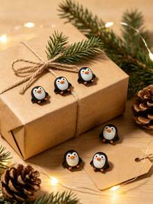50pcs Mini Resin Penguin Decorations Black Small Figurines For DIY Crafts, Micro Landscape Christmas Scene Decor, Theme Party, Gift Accessories, Holiday Celebration - Multicolor - View 8