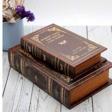 Vintage Faux Book Storage Box, Decorative Fake Book Box For Bookshelf And Desktop, Hidden Storage Organizer, Photography Prop - A - View 3