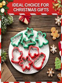 5pcs/8pcs Christmas Cookie Cutter Set, Holiday Cookie Cutters With Comfortable Grip, Stainless Steel Baking Molds, Christmas Shapes Including Santa, Gingerbread Man, Christmas Tree, Stainless Steel Sandwich Cutter, Baking Tools Set - Multicolor - View 9