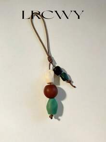 Women's Bag Charm Fashionable Personalized Acrylic Design - Brown - View 2