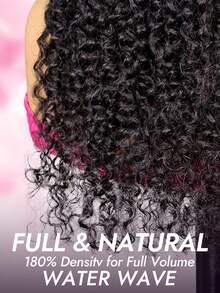 ISEE Women's Water Wave Drawstring Half Wig, Real Hair Hairline InvisiFit Banded Flip Wig, 180% Density, 14-16 Inch Bob Style, 18-28 Inch Regular Style, Free Shipping, Affordable Daily Wear - SNatural - View 7