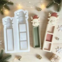 1pc/2pcs Large & Small Christmas Santa & Reindeer Silicone Molds, Gift Decoration Plaster Resin Molds, Perfect For Handmade Crafts, Gift Making, Easy Release & Reusable - Silicone Mold - View 1