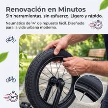 Reinforced 14*2.125 Outer Tire, Wear-Resistant Rim, Shock Absorption, Puncture-Resistant, For 14-Inch Folding Electric Bike - Black - View 6