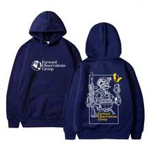 Forward Observations Group Hoodie Vintage Skeleton Graphic Sweatshirt Men Women Casual Pullover Hoodies Man Oversized Streetwear - White - View 4