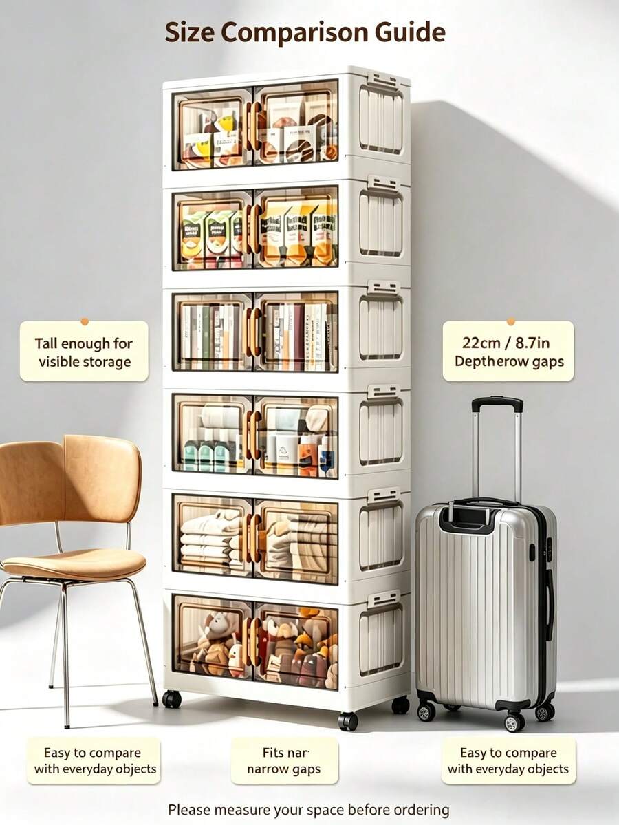 3/4/5 Estantes Rodantes de Almacenamiento | 40cm/15.8" de Ancho 5 Contenedores de Almacenamiento Plegables Extraíbles | Cajas de Almacenamiento Apilables Espaciosas para Ropa y Juguetes | Organizador de Armario y Despensa de Cocina | Decoración del Hogar para el Día de San Valentín