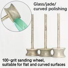 3pcs 5/6/8mm Diamond Grinding Heads, Used For Polishing, Chamfering And Rounding Artificial Jade Surfaces, Suitable For Glass Edges. - 5/6/8mm (3-pack) - View 3
